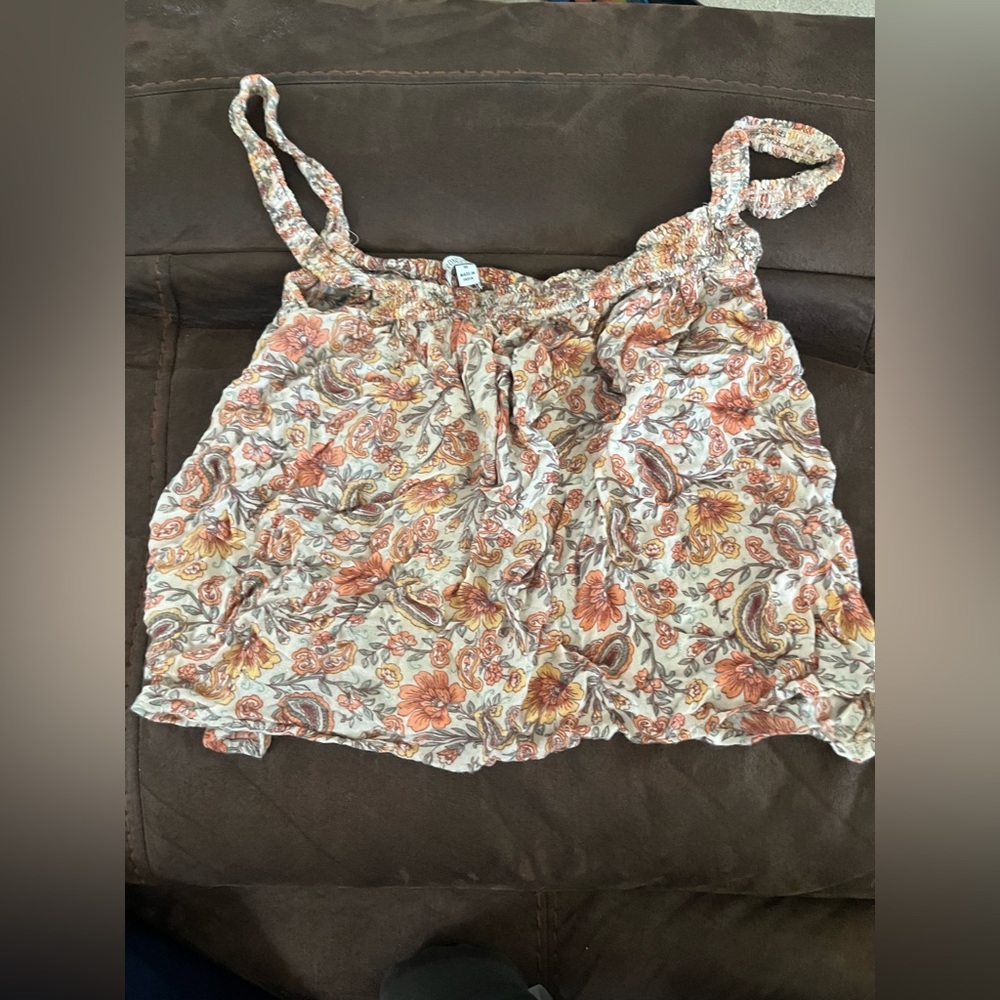 Cropped Floral Tank Top